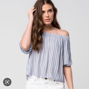 Off the Shoulder Stripe Top